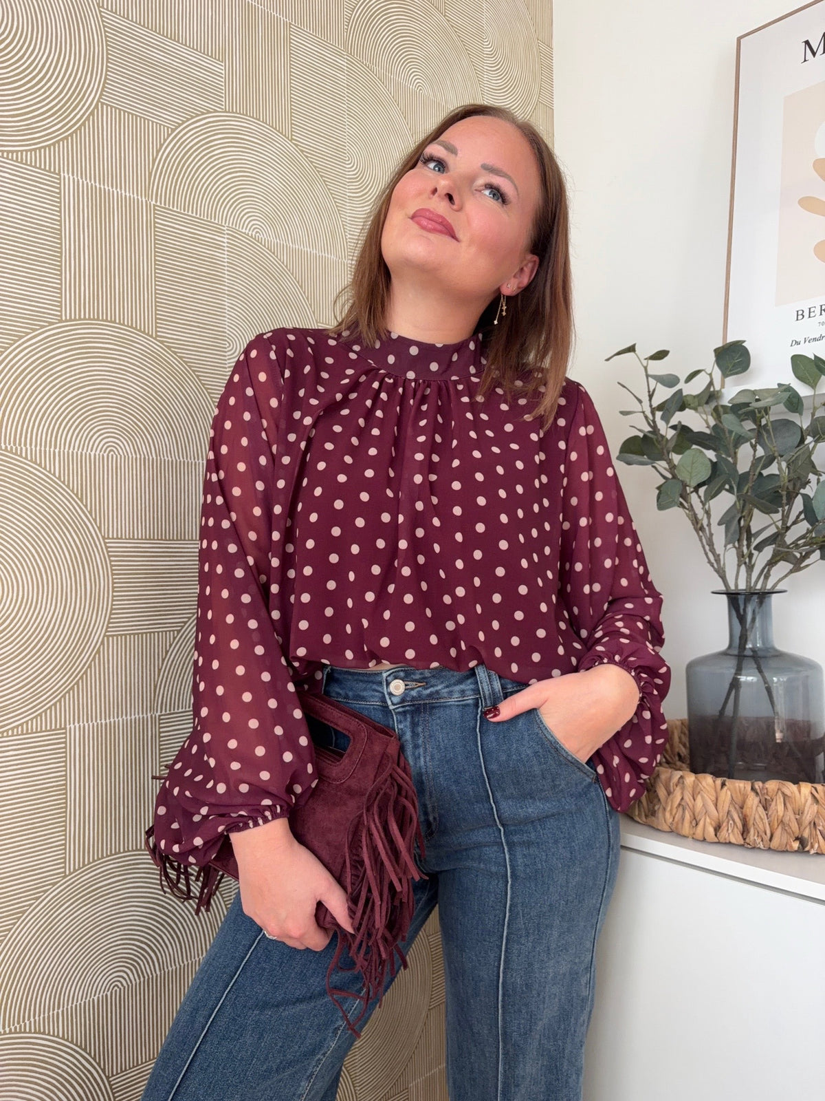 Blouse bordeaux - POIS