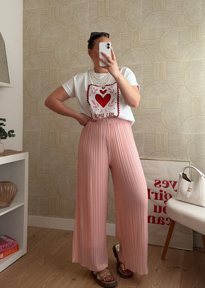 Pantalon plissé baby rose - LYNE