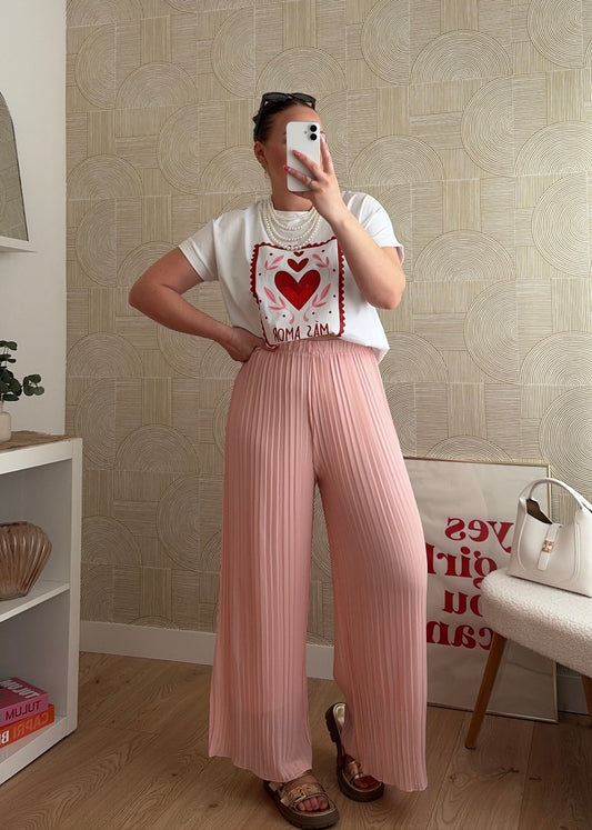 Pantalon plissé baby rose - LYNE