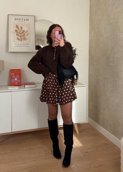 PRÉCOMMANDE / Robe courte choco - POIS