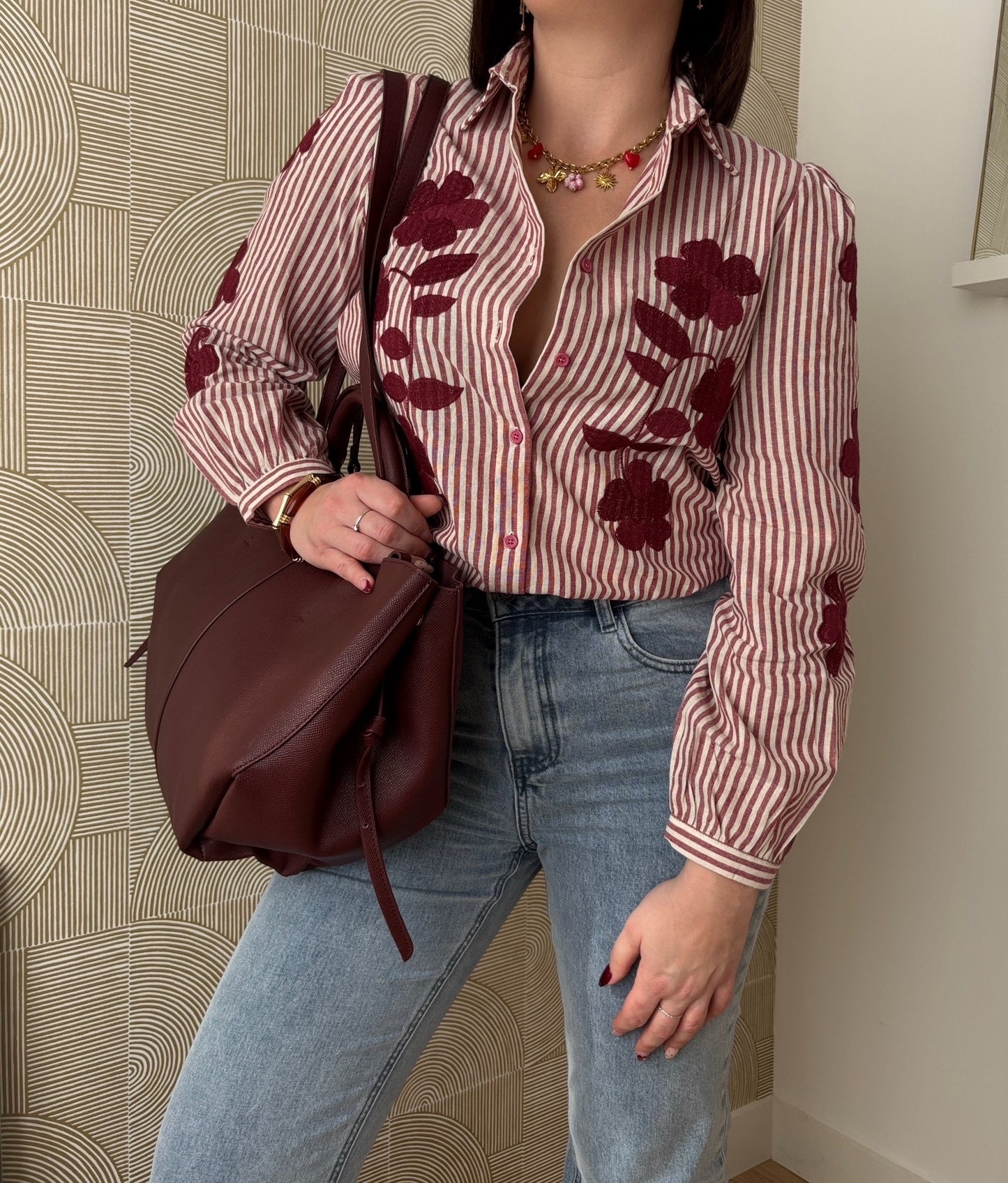 Chemisier bordeaux - SWAN