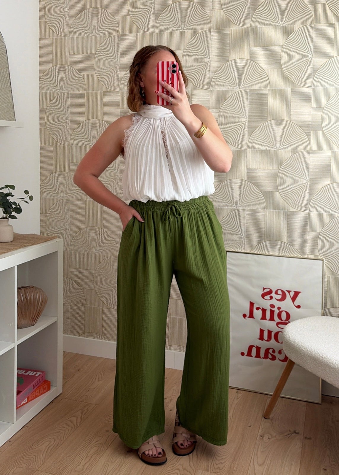 Pantalon olive - GAZE DE COTON