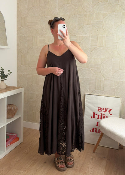 Robe dentelle choco - CALIPSO