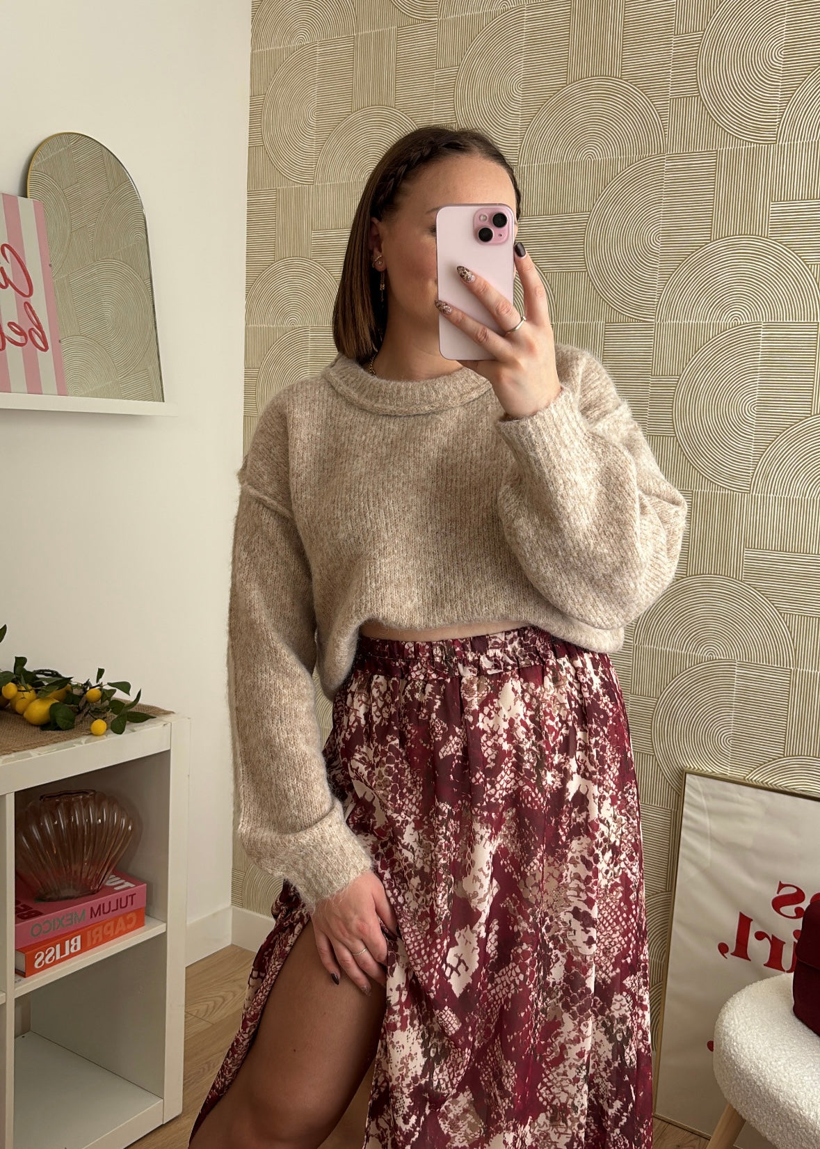 Pull à surpiqûres - TAUPE