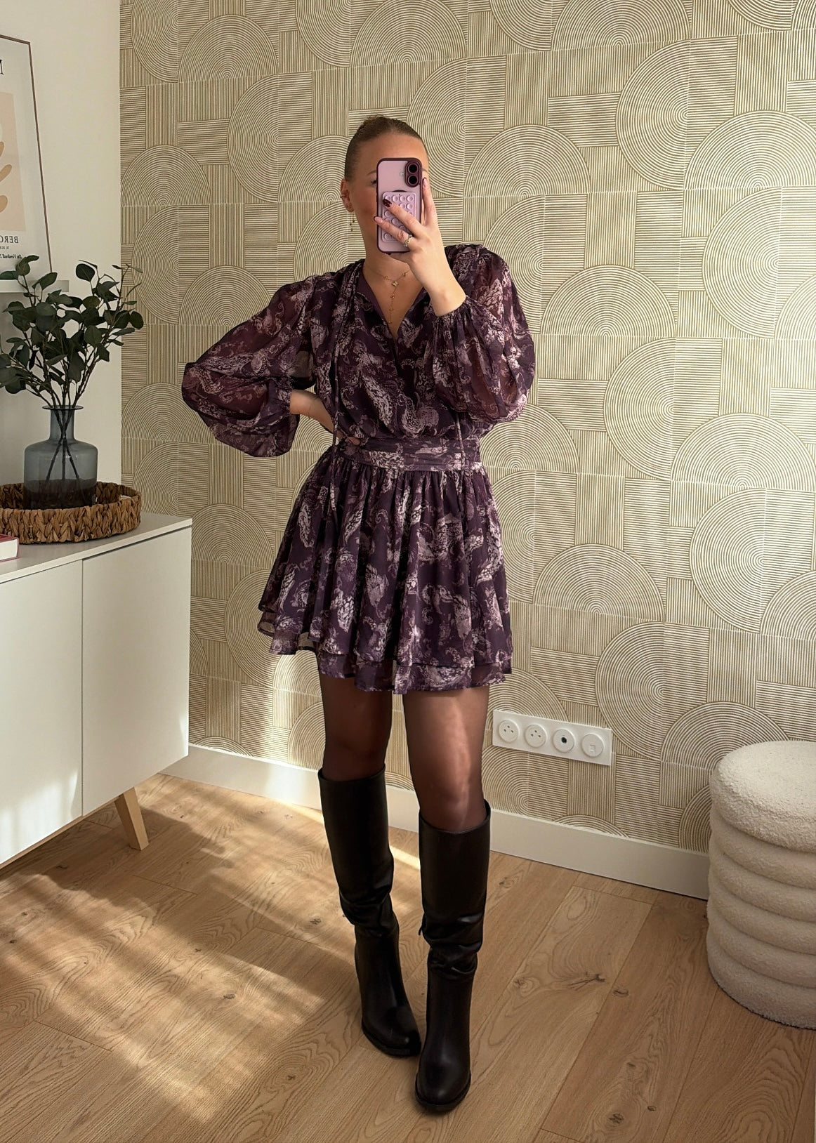 Robe bohème prune - LÉONIE
