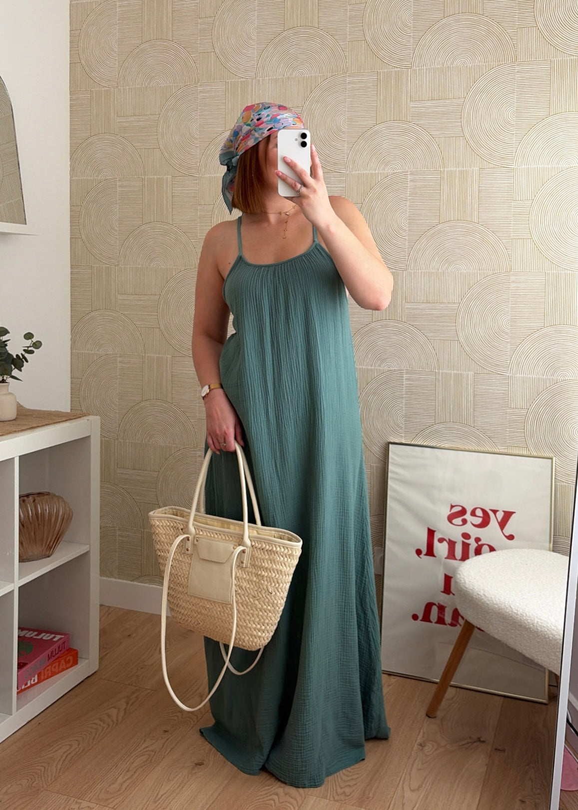 Robe longue céladon - NAOMIE