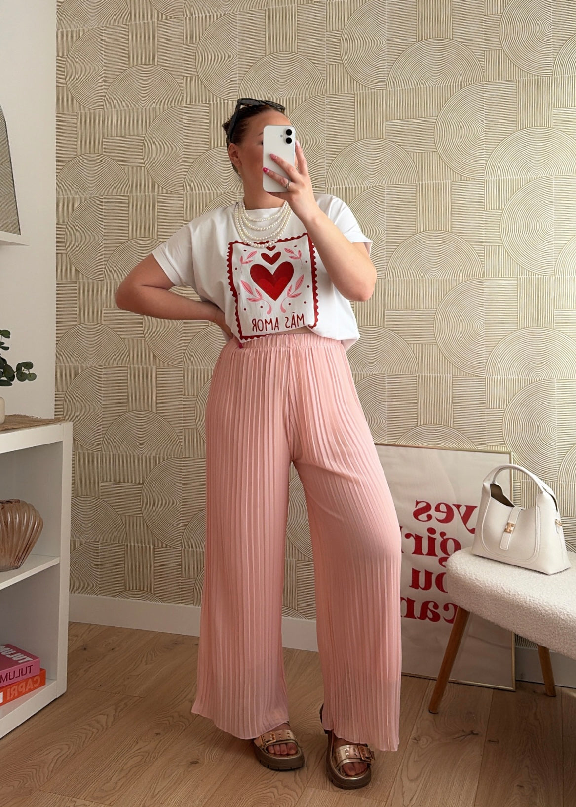 Pantalon plissé baby rose - LYNE