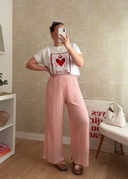 Pantalon plissé baby rose - LYNE