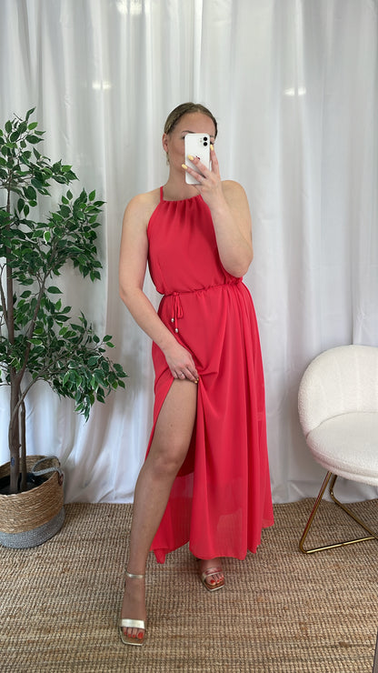 Robe longue corail KIARA