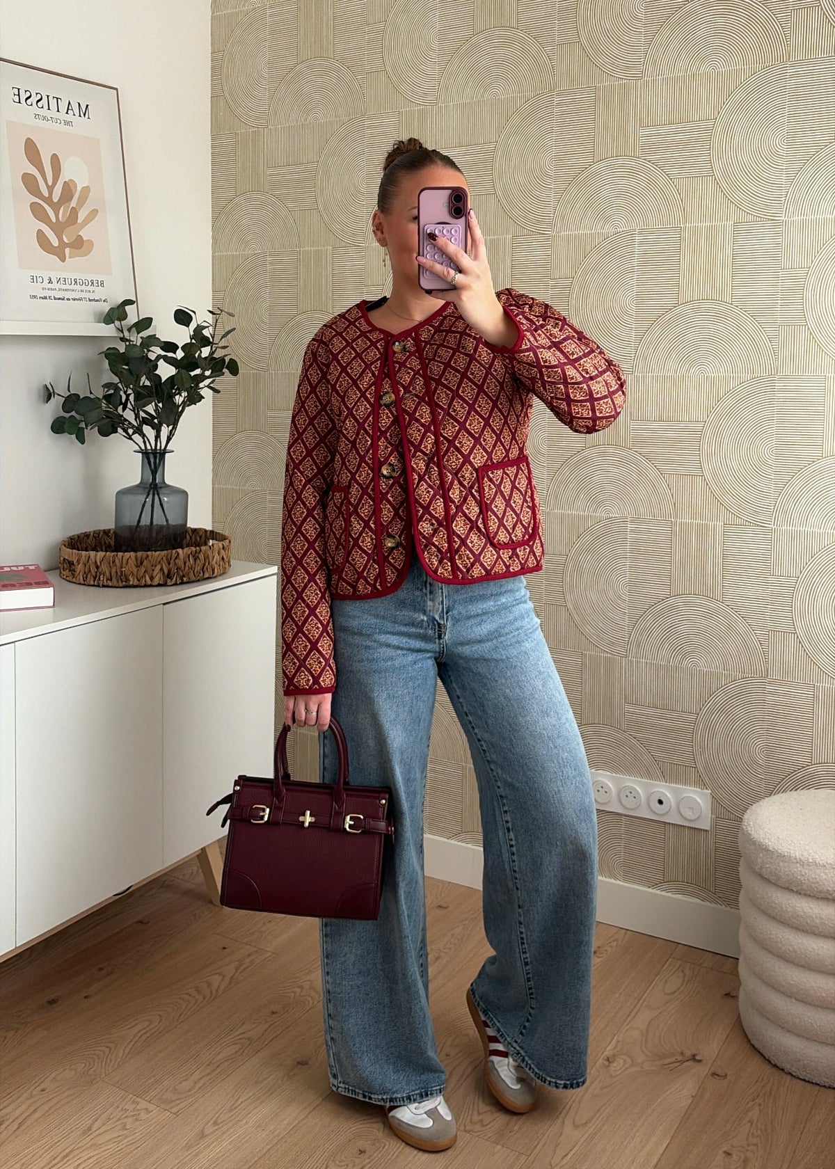 Veste matelassée bordeaux - LOZIA