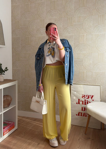 Pantalon fluide jaune - CLAIRE