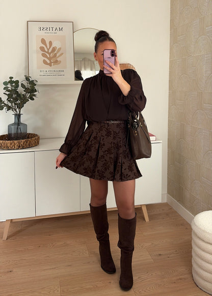 Jupe patineuse choco - CLARA