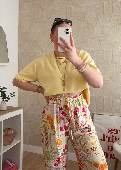 PRÉCOMMANDE / Pantalon fluide jaune - VINTAGE