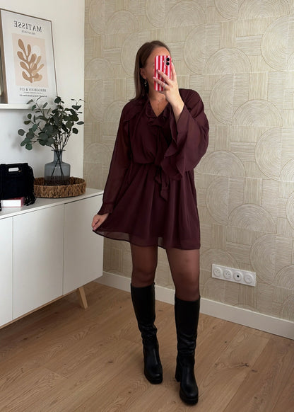 PRÉCOMMANDE / Robe volants choco - DAISIE