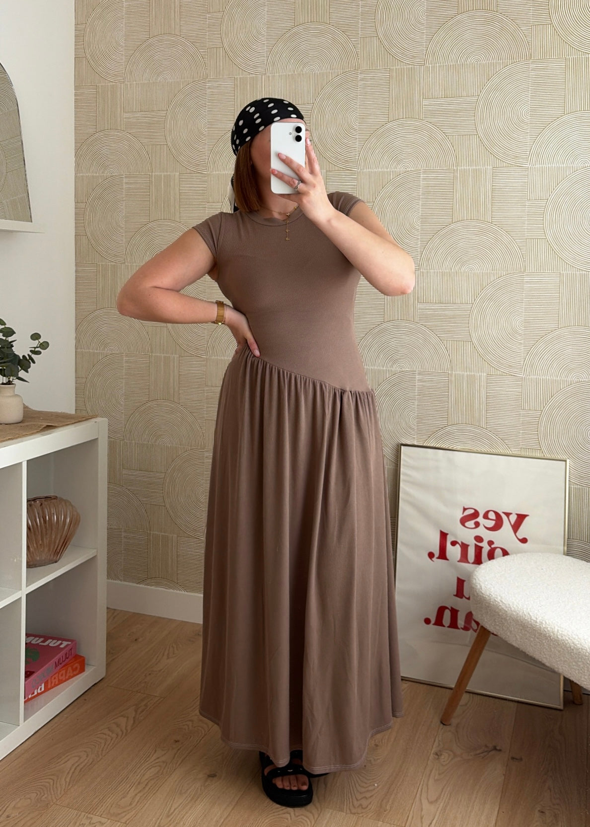 Robe longue taupe - HARMONY