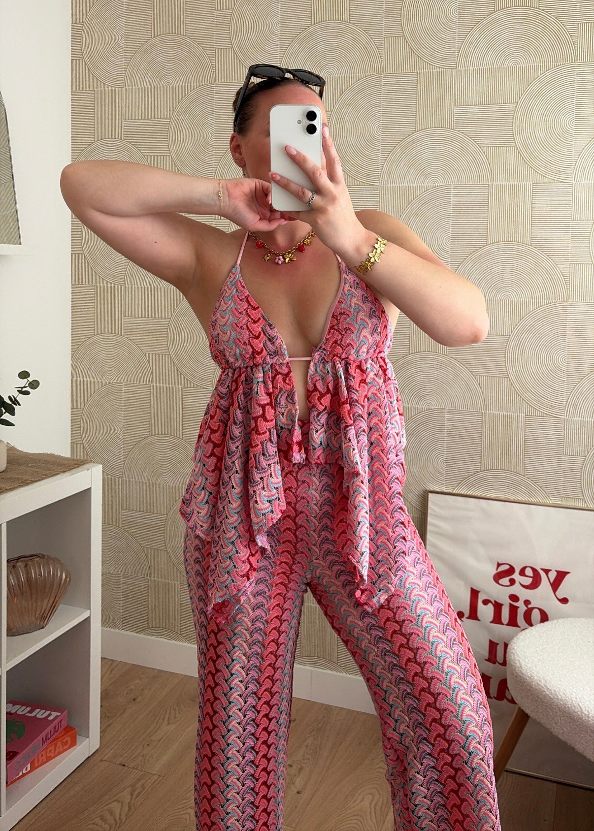 Ensemble en maille rose - SOLERO