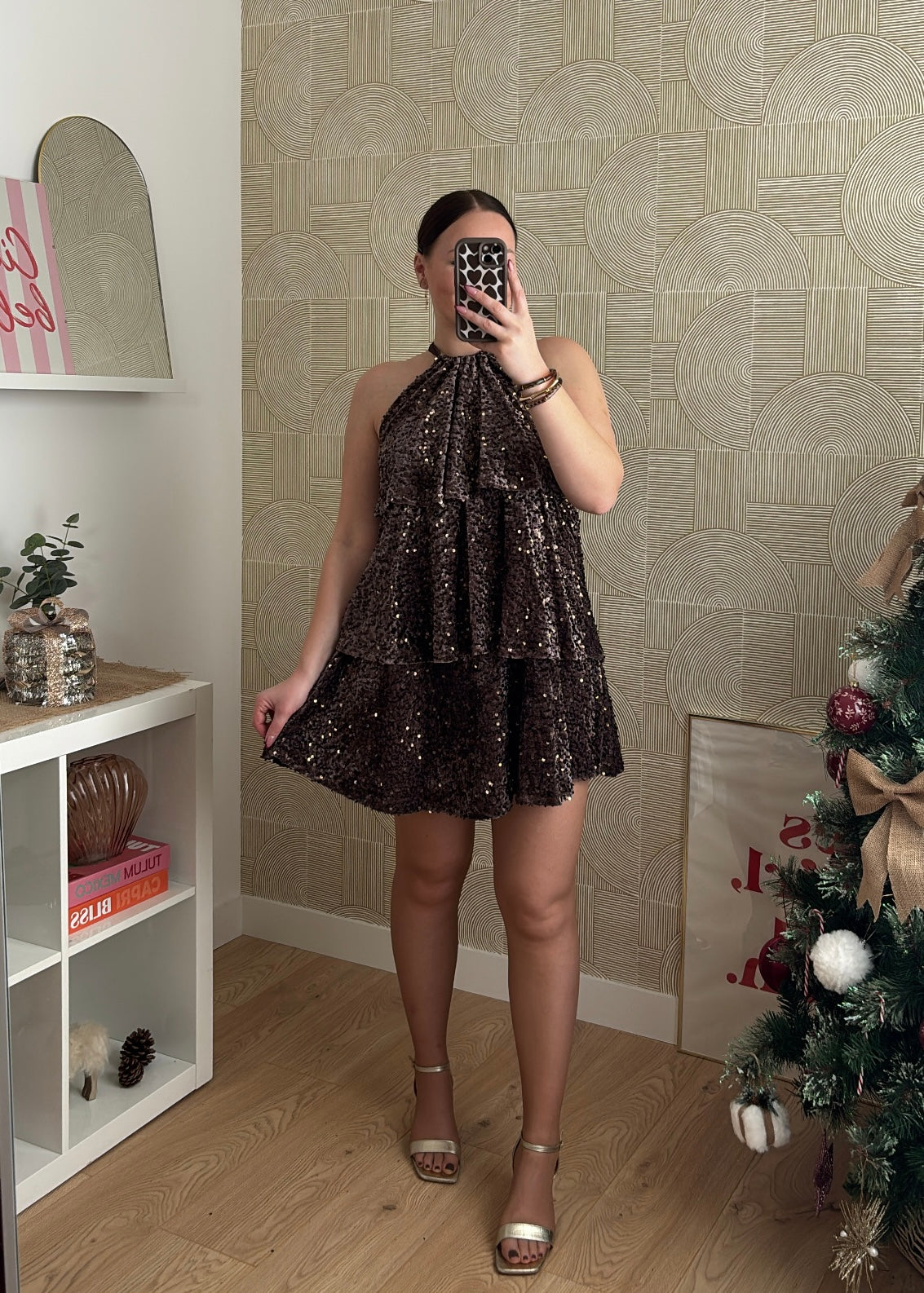 Robe à sequins chocolat "L'INCROYABLE"