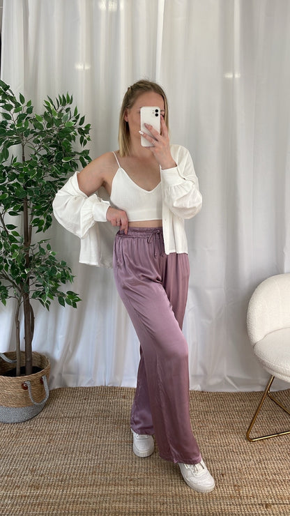 Pantalon fluide LORIE - Parme