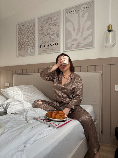 Ensemble de pyjama satin - LÉOPARD