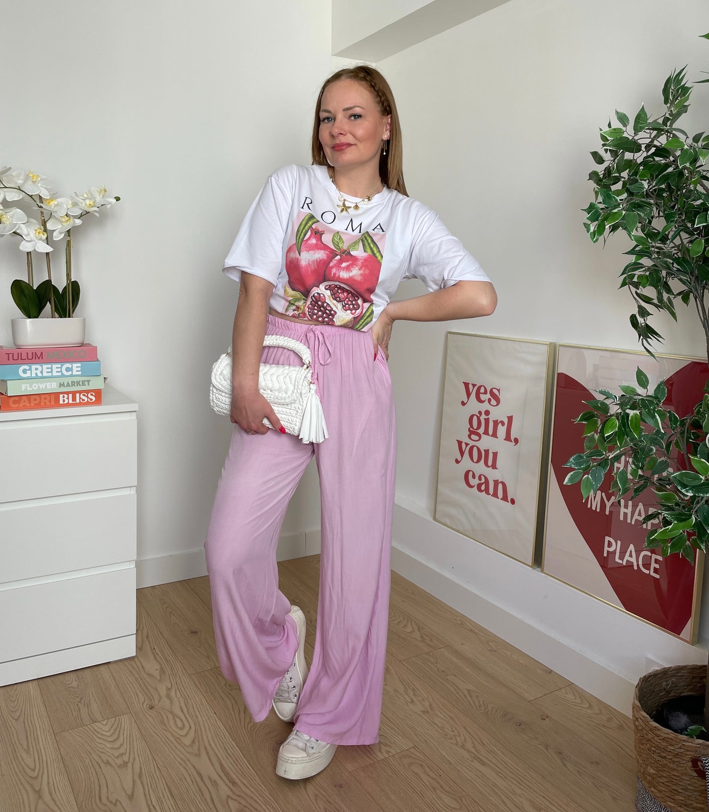 Pantalon fluide rose CLAIRE