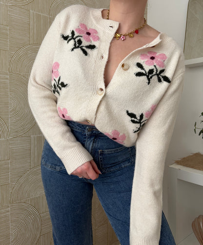 Gilet maille écru - FLORA