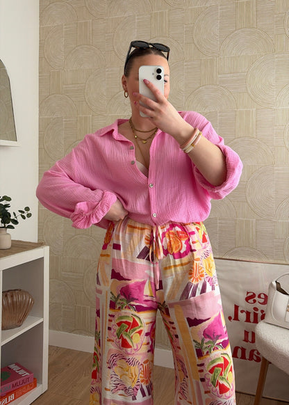 Pantalon fluide rose - VINTAGE