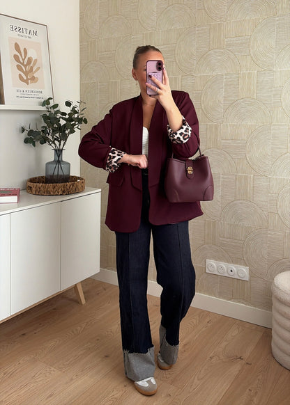Blazer bordeaux à revers - LEO