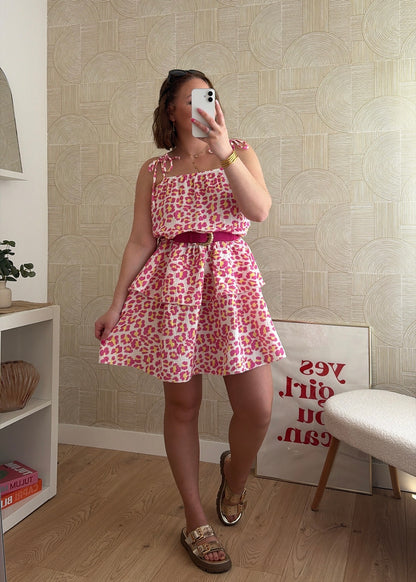 Robe gaze de coton léopard - PINKA