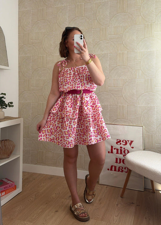 Robe gaze de coton léopard - PINKA