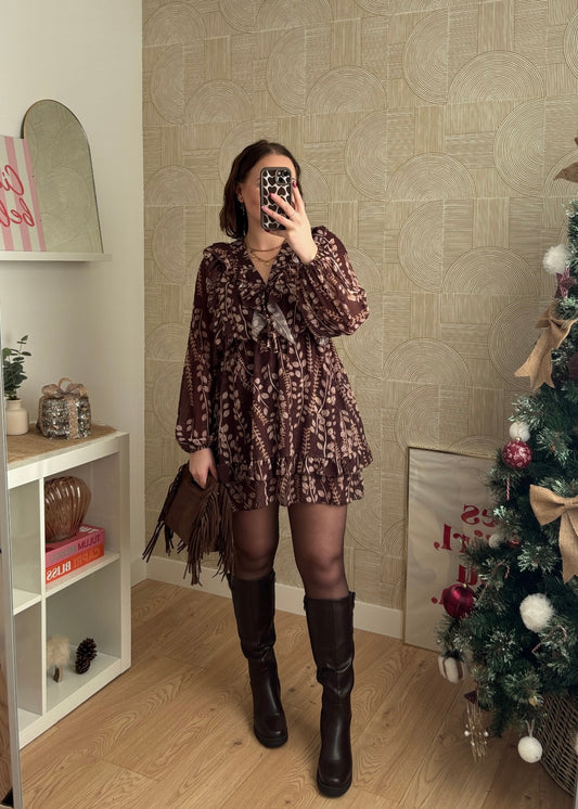 Robe à volants choco - SEYLEY