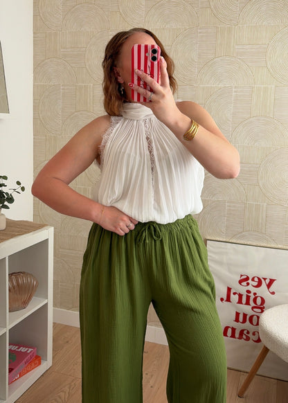 Pantalon olive - GAZE DE COTON