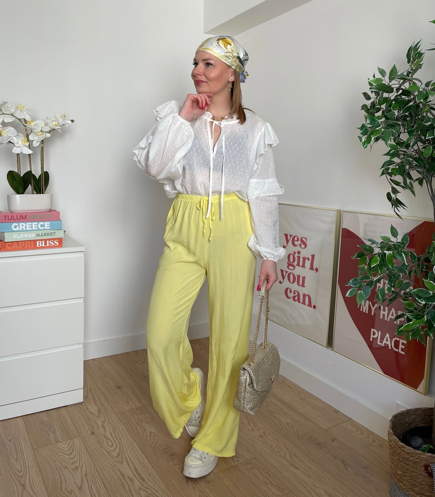 Pantalon fluide jaune CLAIRE