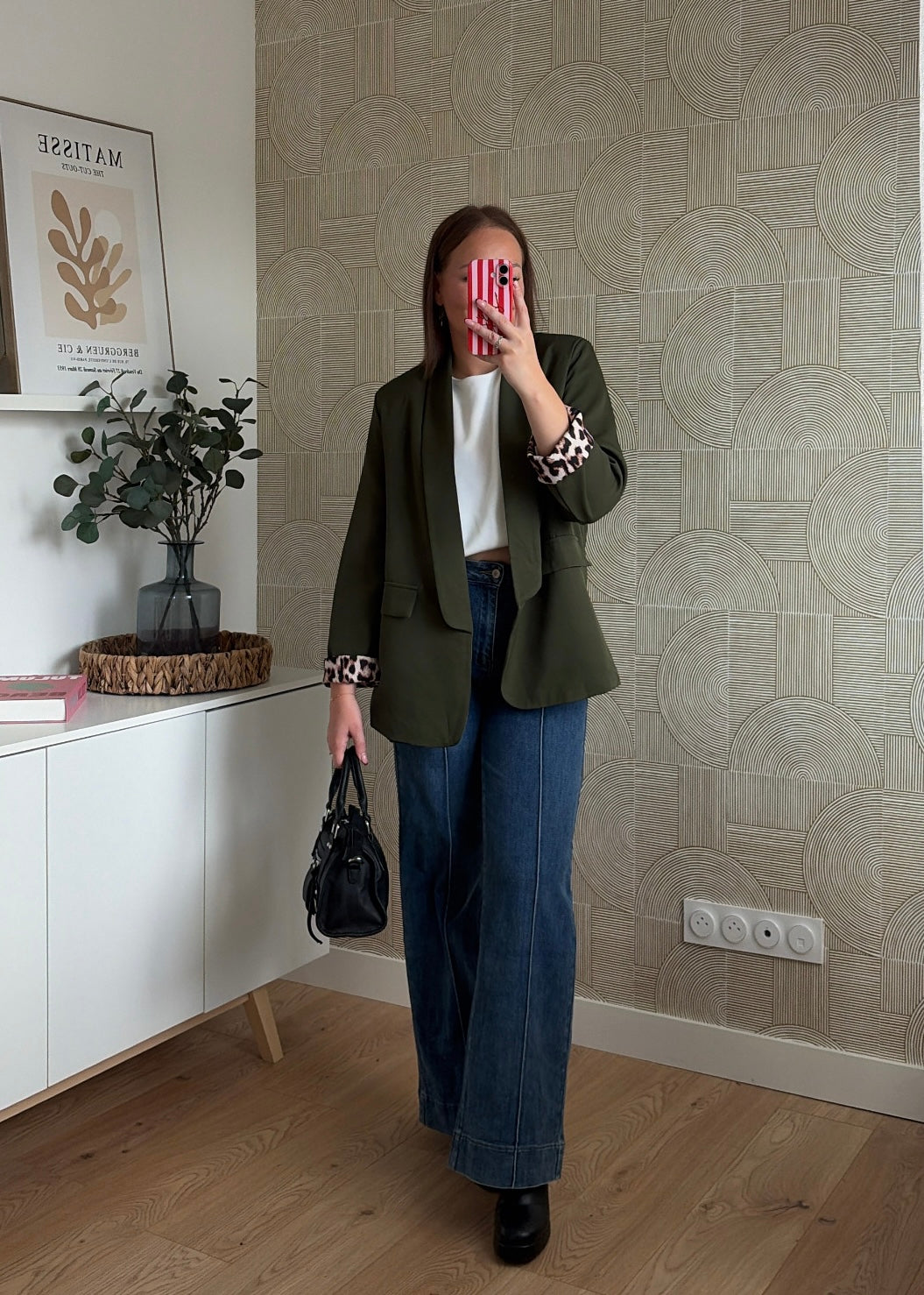Blazer kaki à revers - LEO