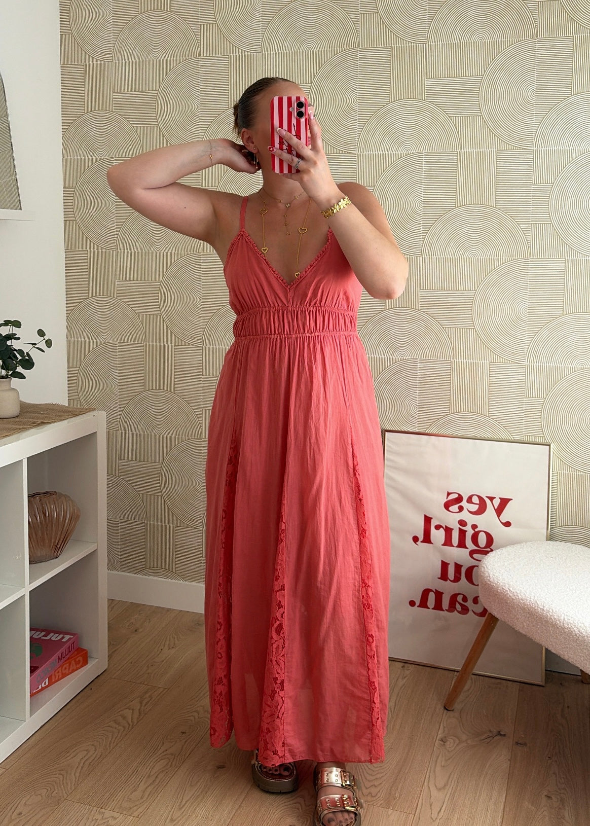 Robe longue saumon - AGATHE