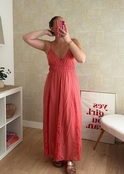 Robe longue saumon - AGATHE