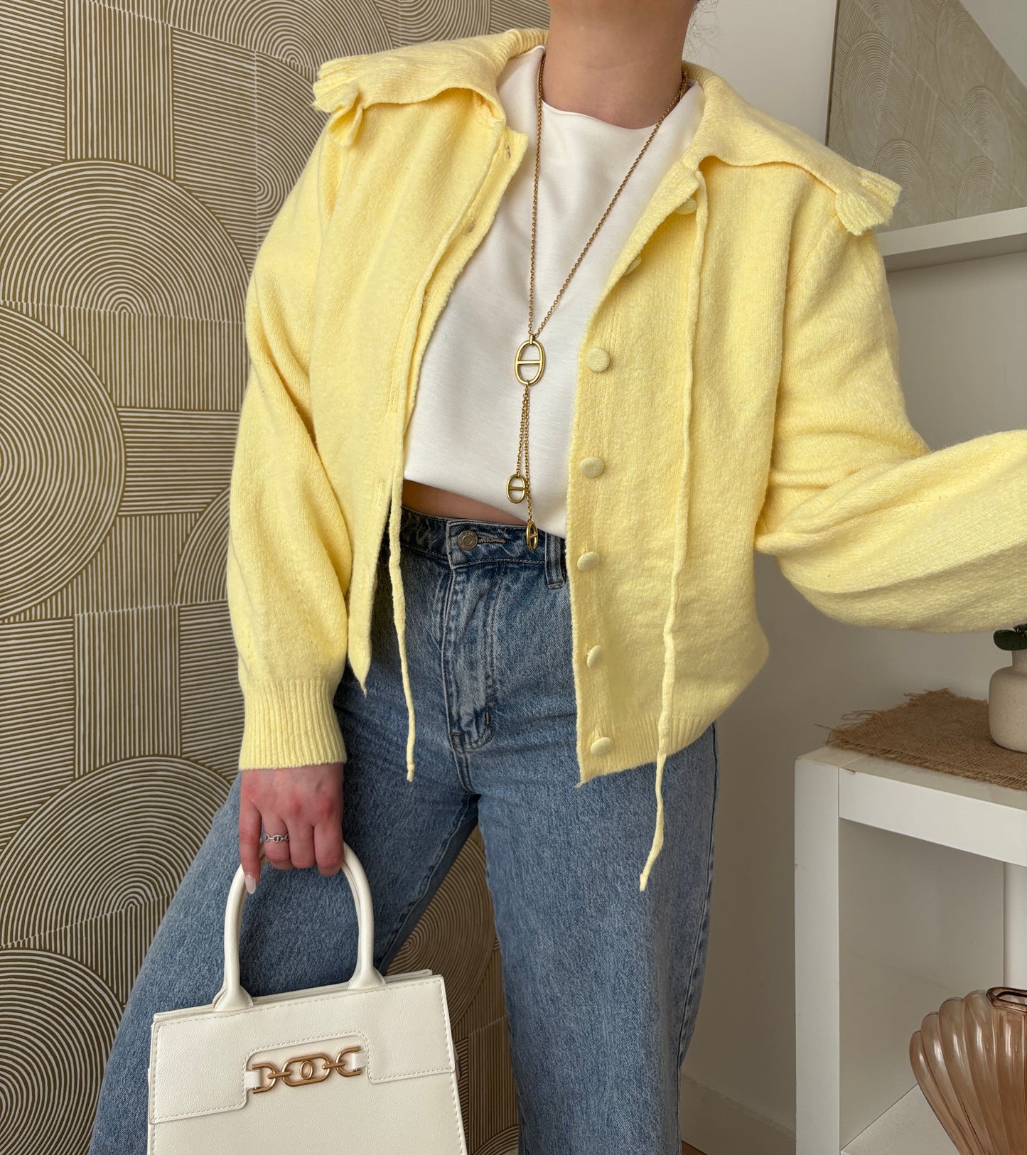 Gilet maille jaune - CLAUDIA