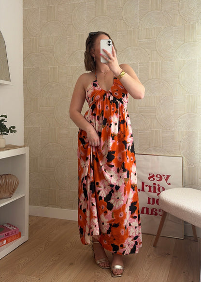 Robe bohème orange - AURÉLIE