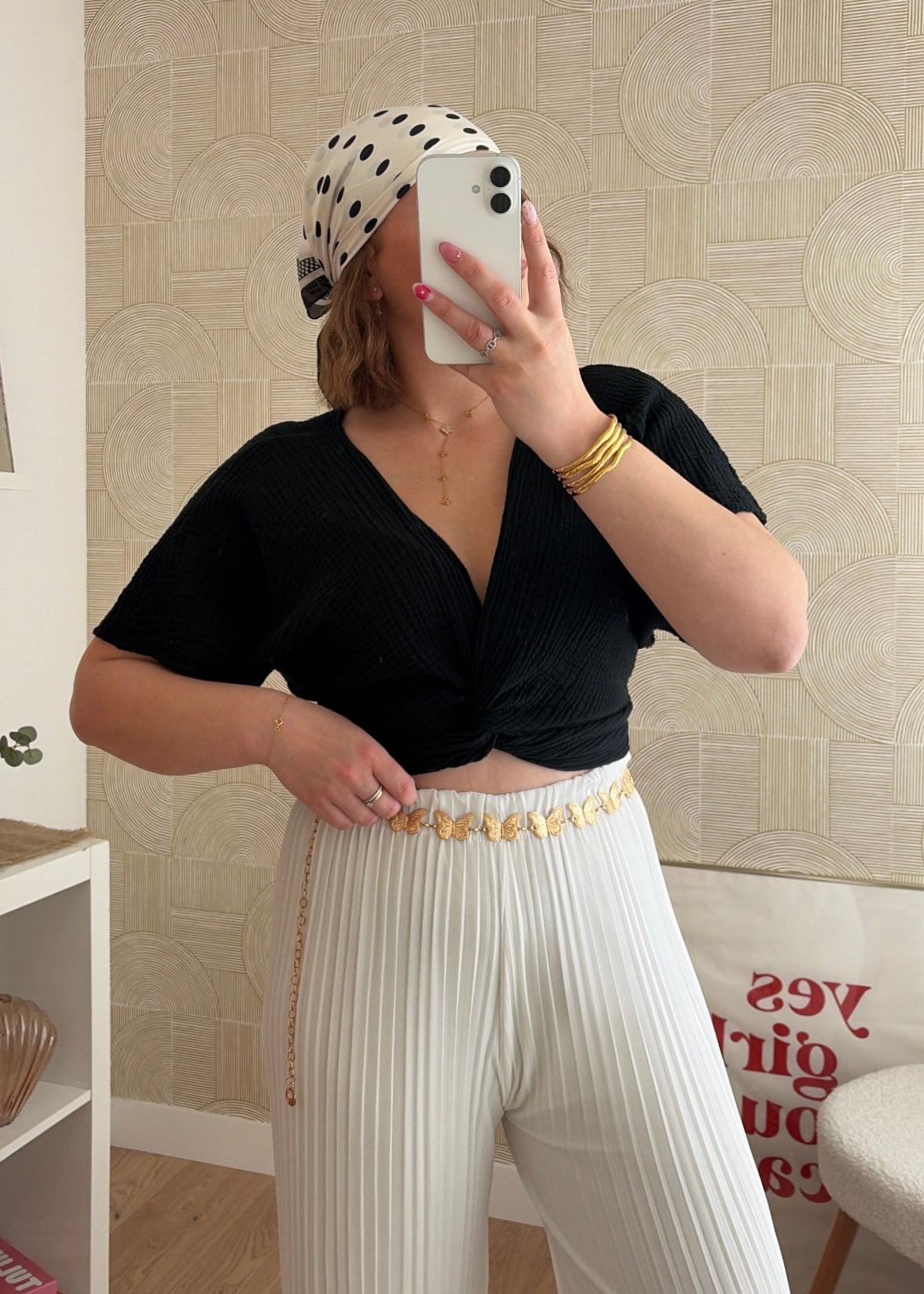 Pantalon plissé blanc - LYNE