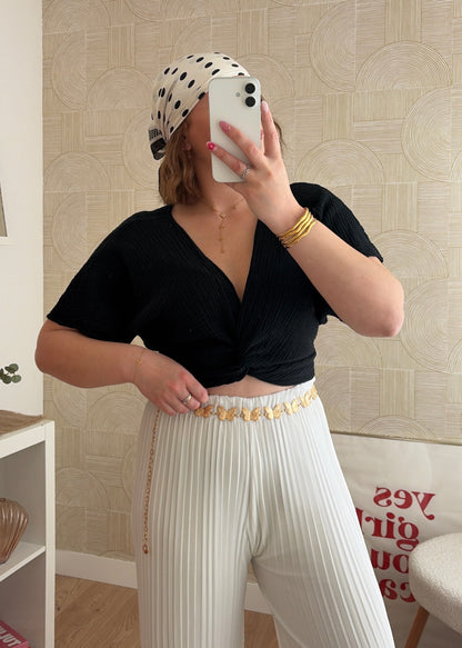 Pantalon plissé blanc - LYNE
