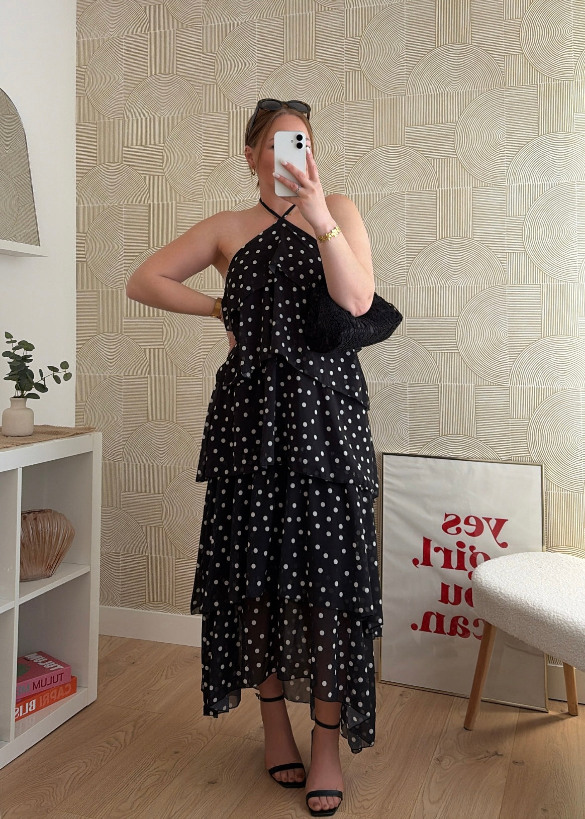 Robe à volants noire - FLYA