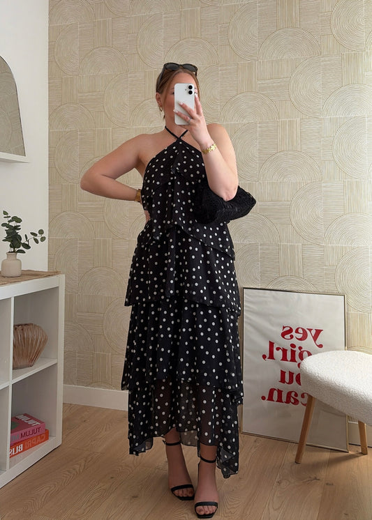 Robe à volants noire - FLYA