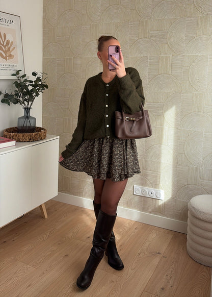 Robe à fleurs kaki - JADE