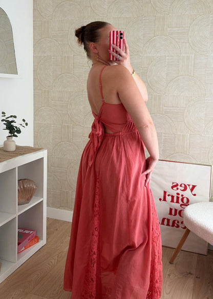 Robe longue saumon - AGATHE