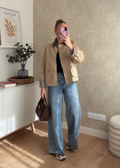 Veste beige à col - ORLA