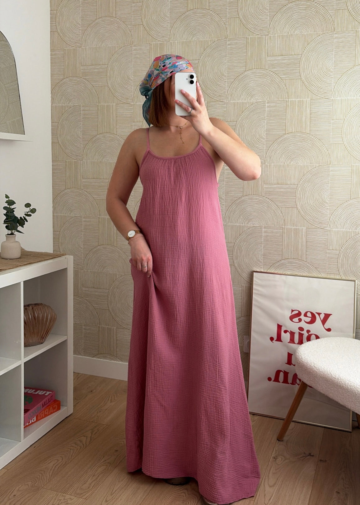 Robe longue rose - NAOMIE