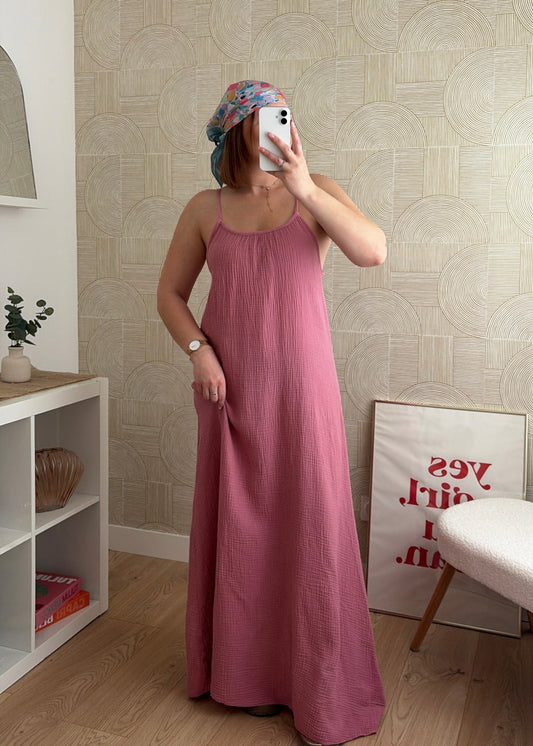 Robe longue rose - NAOMIE