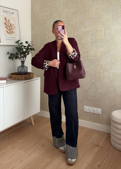 Blazer bordeaux à revers - LEO