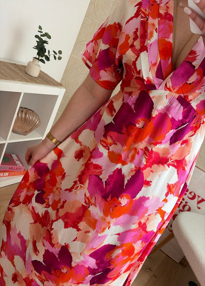 Robe (CURVY) rose - NINAO