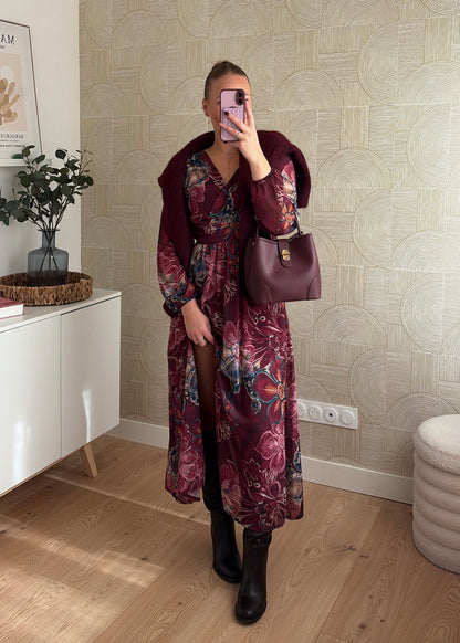 Robe longue bordeaux - EMIE
