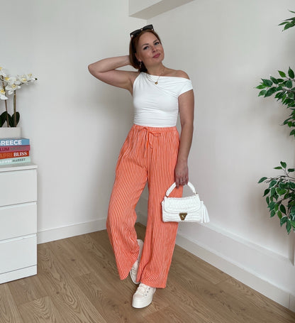 Pantalon gaze de coton orange LUCIA